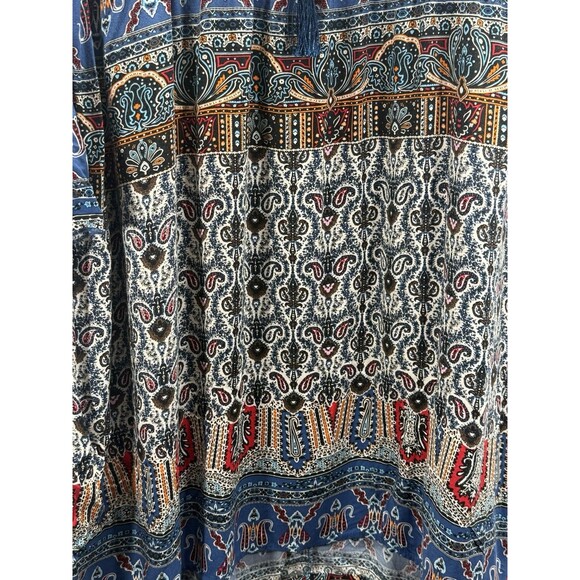 One World Womens Multi-Color Bohemian V-Neck Dress Size 2X - Picture 2 of 8